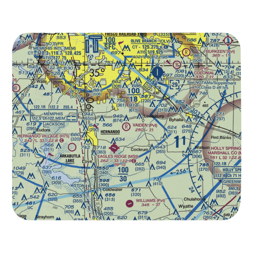 Vaiden Landing Airport (MS64) VFR Sectional Mouse Pad 