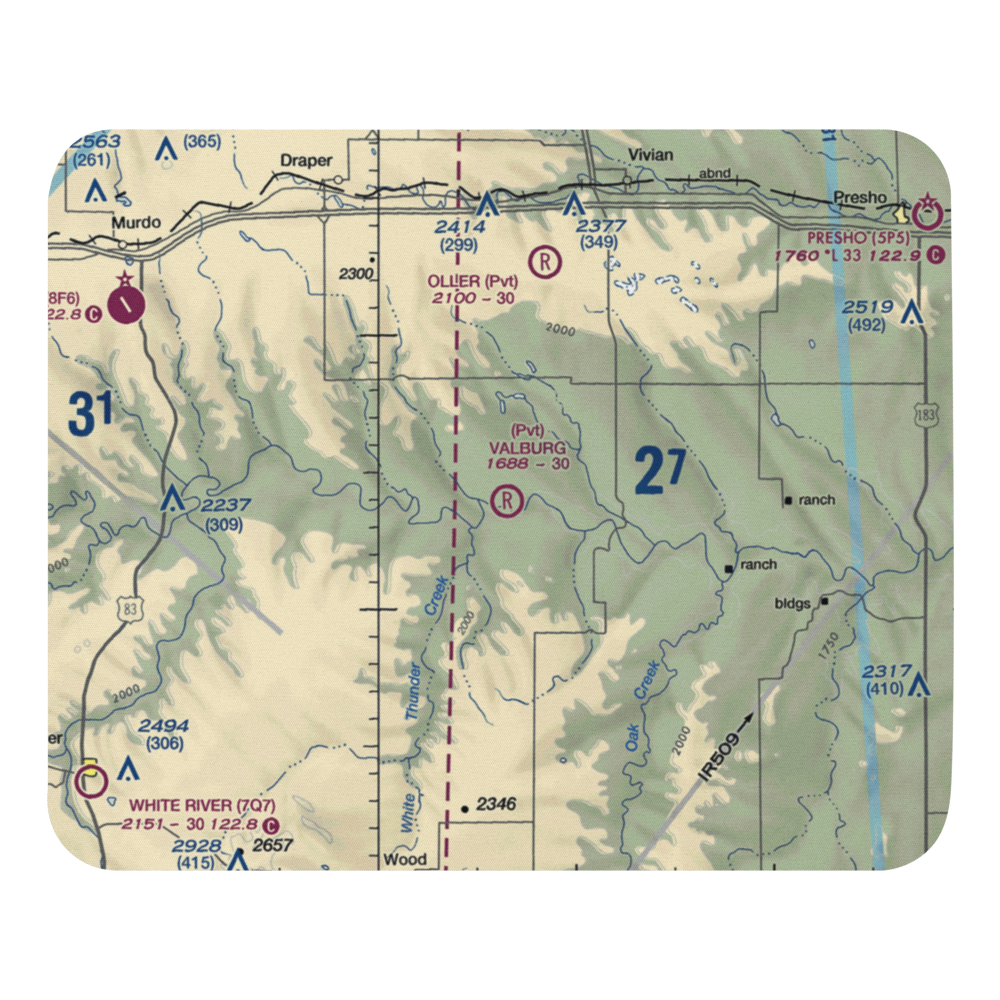 Valburg Ranch Airport (SD14) VFR Sectional Mouse Pad 