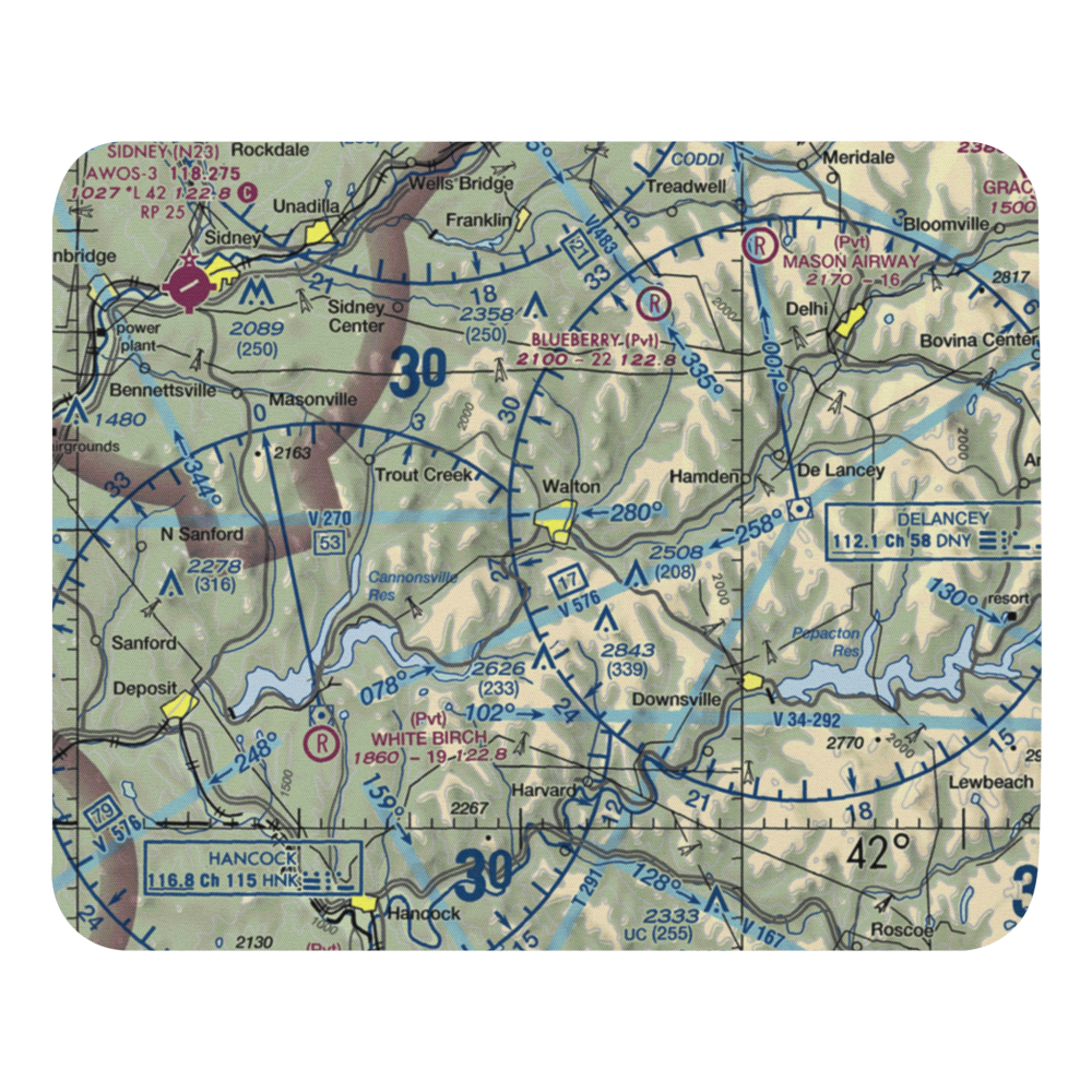 Walton Airport (2NK7) VFR Sectional Mouse Pad 
