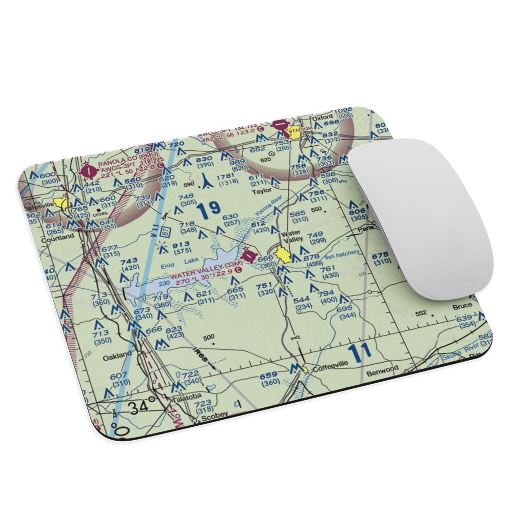 Water Valley Municipal Airport (33M) VFR Sectional Mouse Pad 