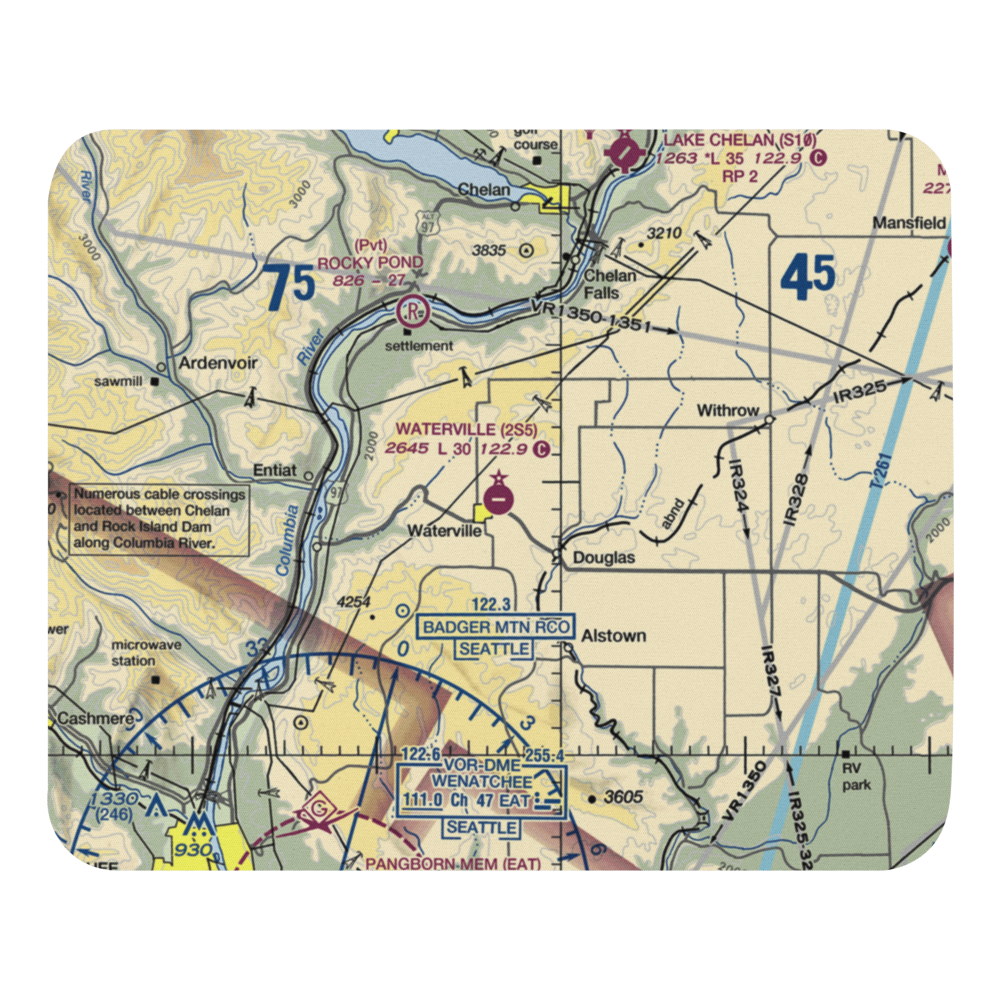Waterville Airport (2S5) VFR Sectional Mouse Pad 