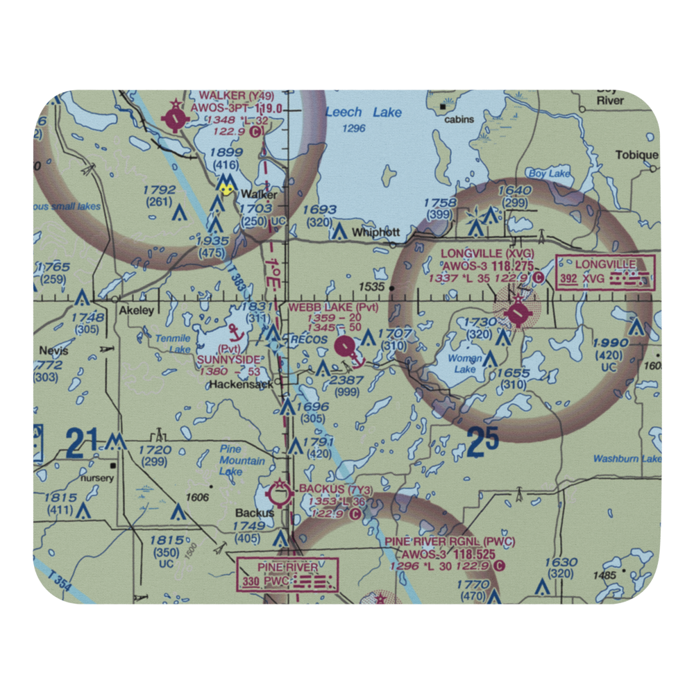 Webb Lake Airport (MN00) VFR Sectional Mouse Pad 
