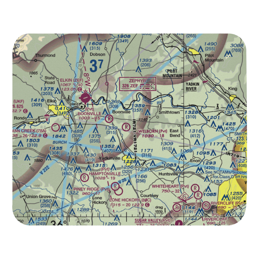 Welborn Farm Airport (3NC1) VFR Sectional Mouse Pad 