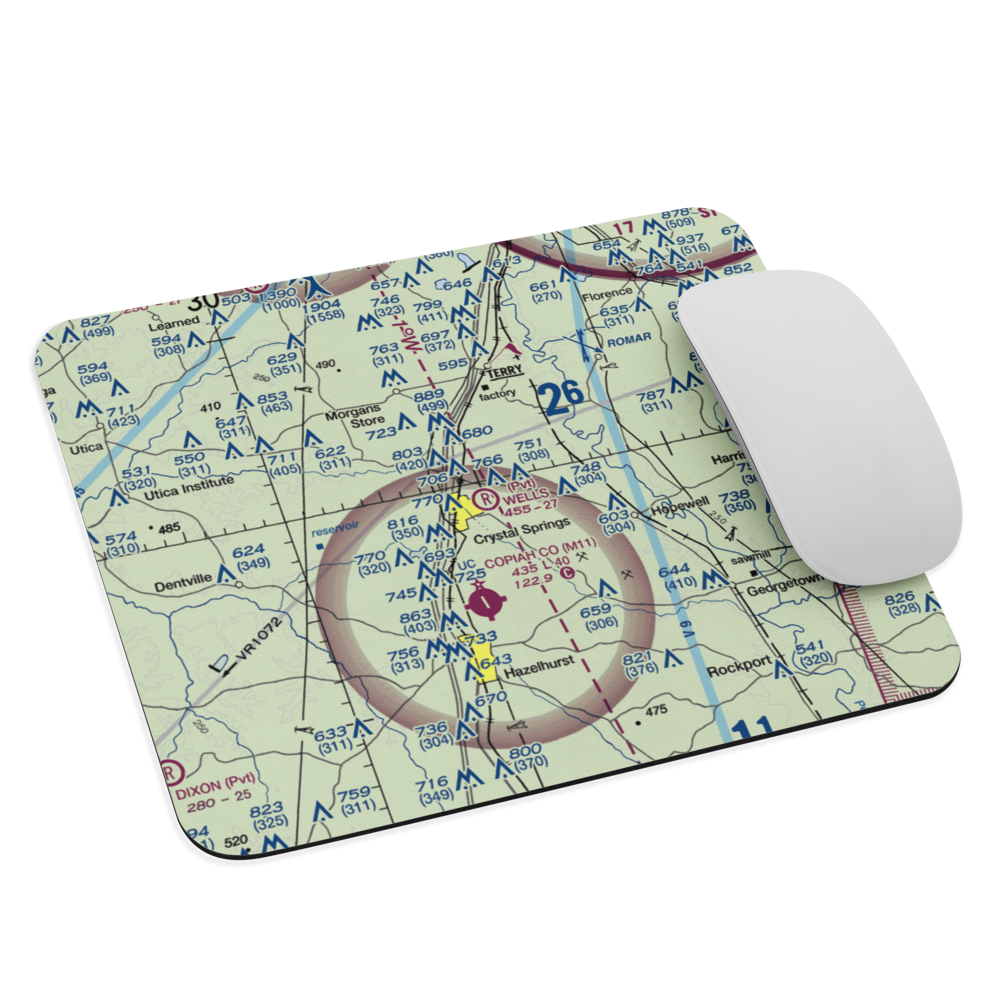 Wells Farm Airport (6MS2) VFR Sectional Mouse Pad 