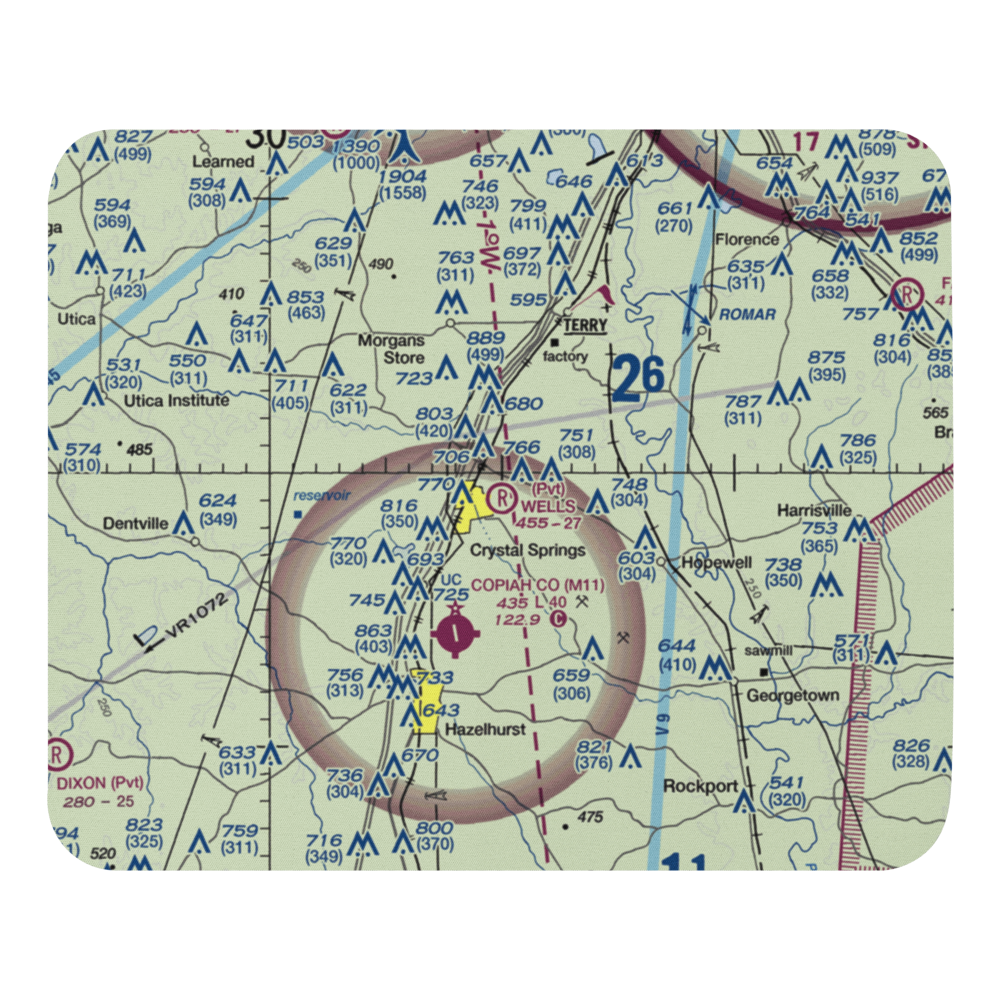 Wells Farm Airport (6MS2) VFR Sectional Mouse Pad 