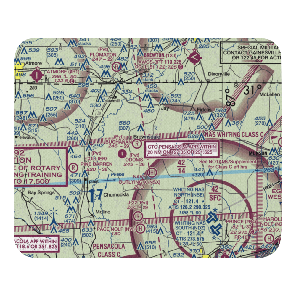 Wells Flying Service Airport (14FL) VFR Sectional Mouse Pad 