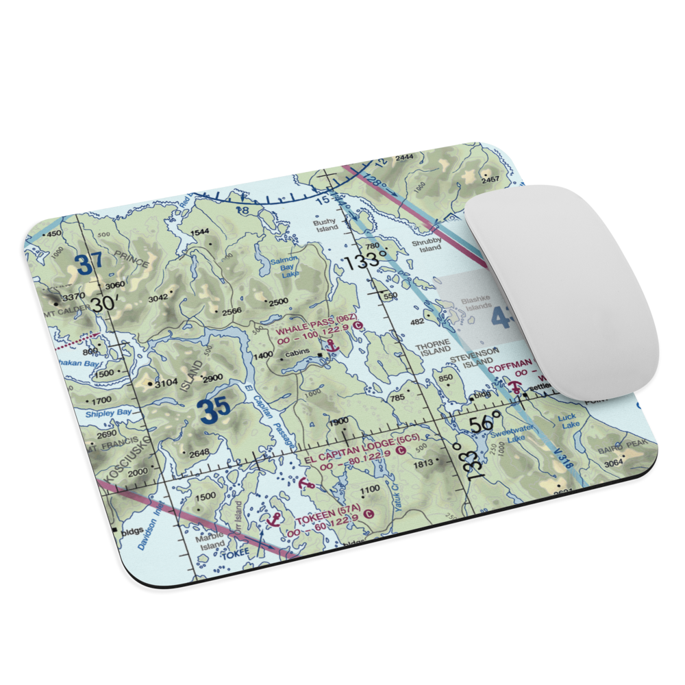 Whale Pass Seaplane Float Harbor Facility (96Z) VFR Sectional Mouse Pad 