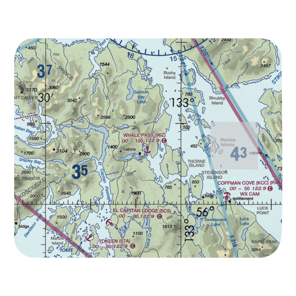 Whale Pass Seaplane Float Harbor Facility (96Z) VFR Sectional Mouse Pad 