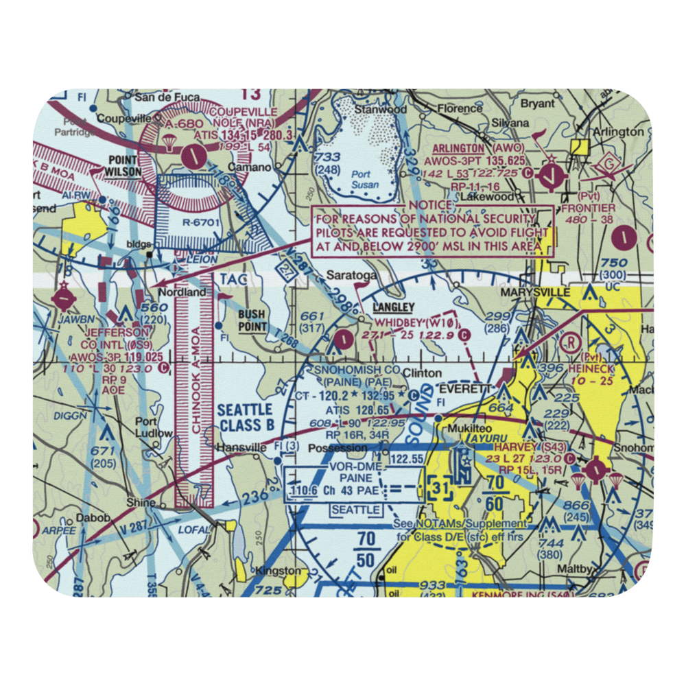 Whidbey Air Park (W10) VFR Sectional Mouse Pad 