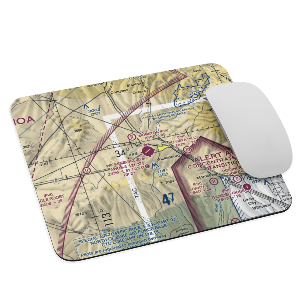 Wickenburg Municipal Airport (E25) VFR Sectional Mouse Pad 