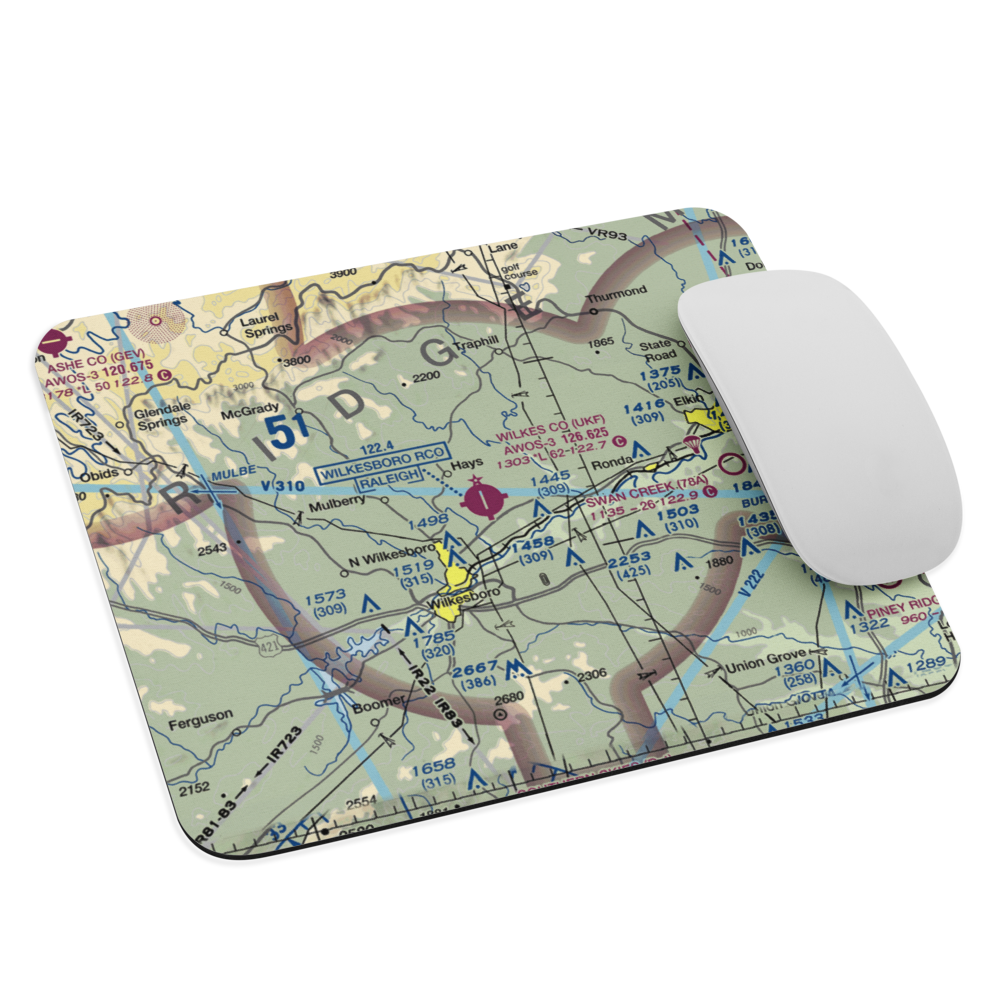 Wilkes County Airport (UKF) VFR Sectional Mouse Pad 