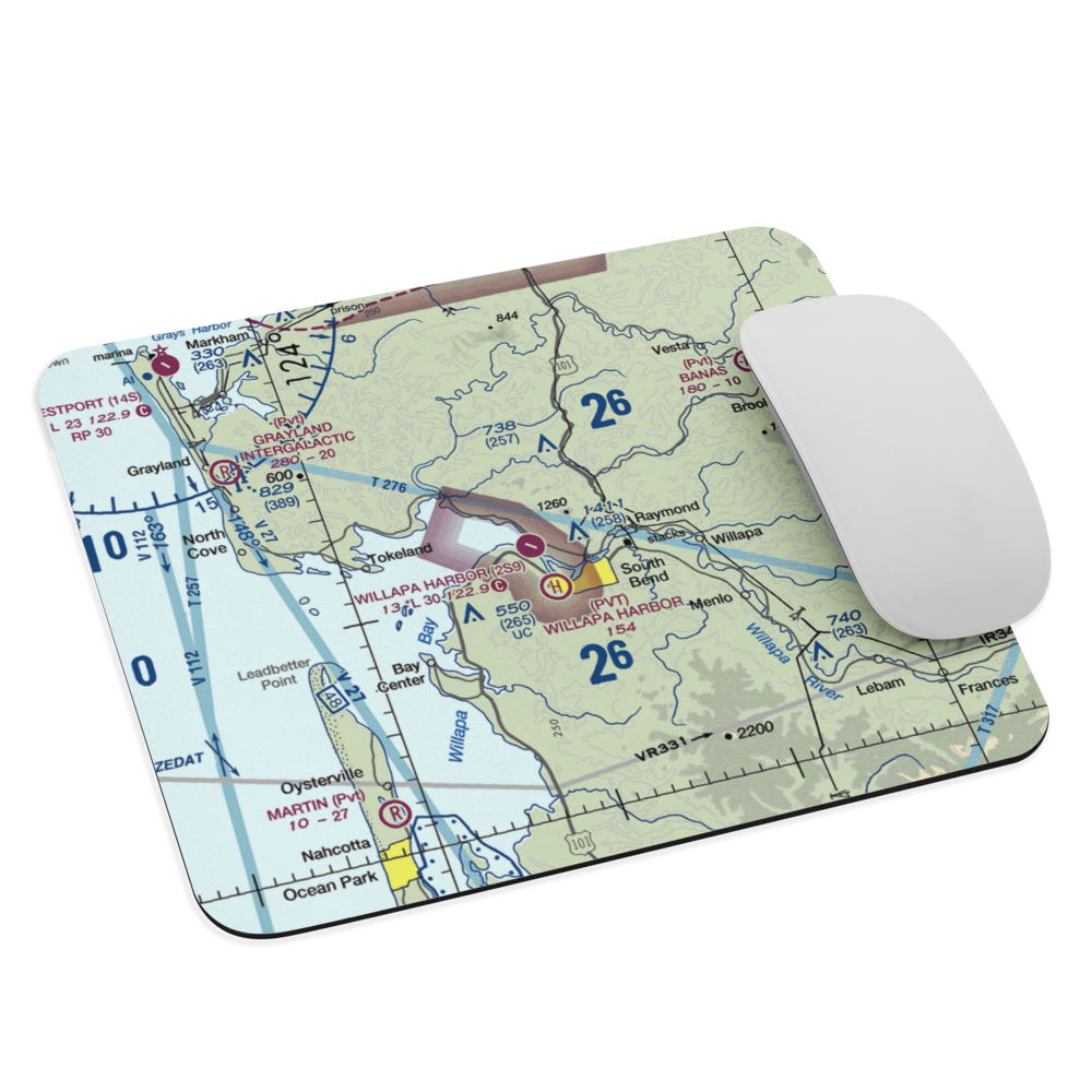 Willapa Harbor Airport (2S9) VFR Sectional Mouse Pad 