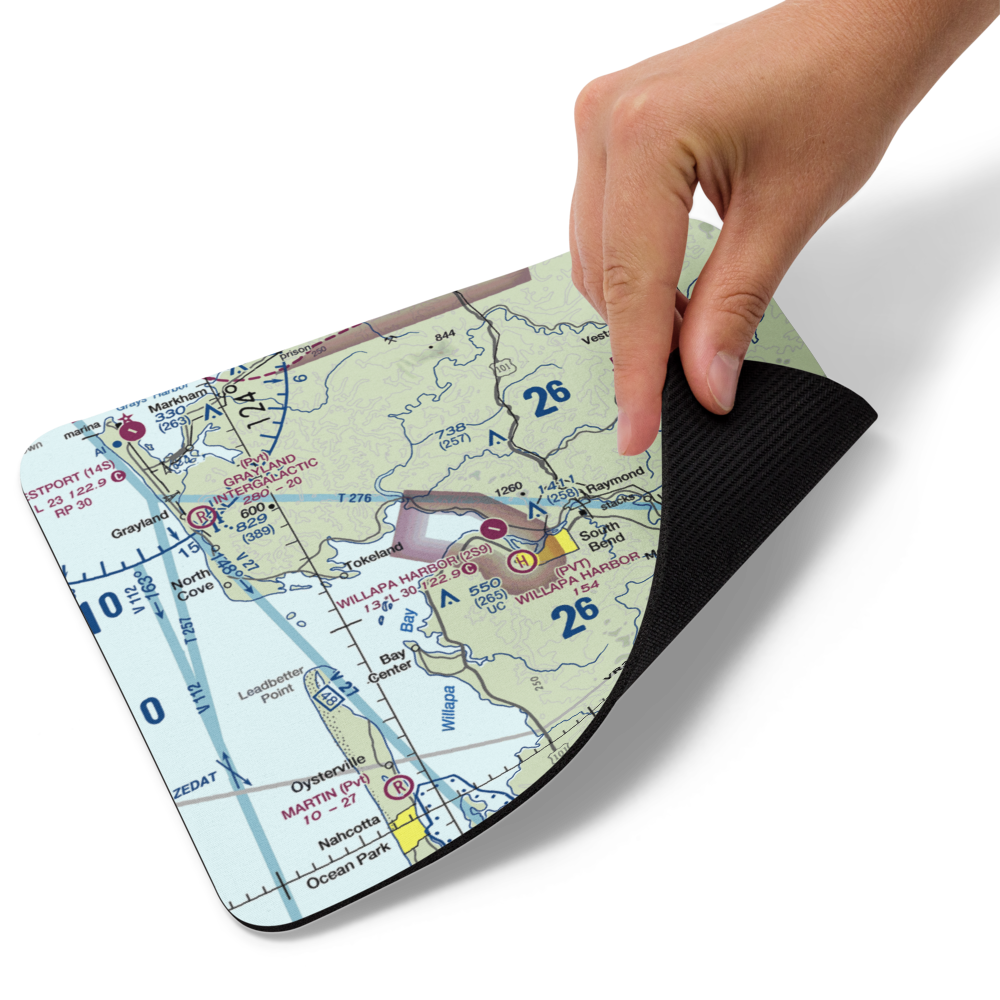 Willapa Harbor Airport (2S9) VFR Sectional Mouse Pad 