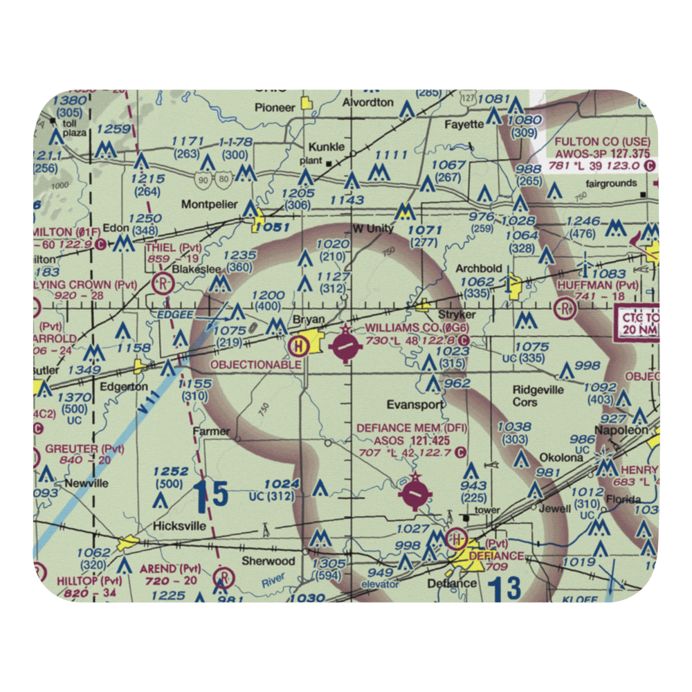 Williams County Airport (0G6) VFR Sectional Mouse Pad 