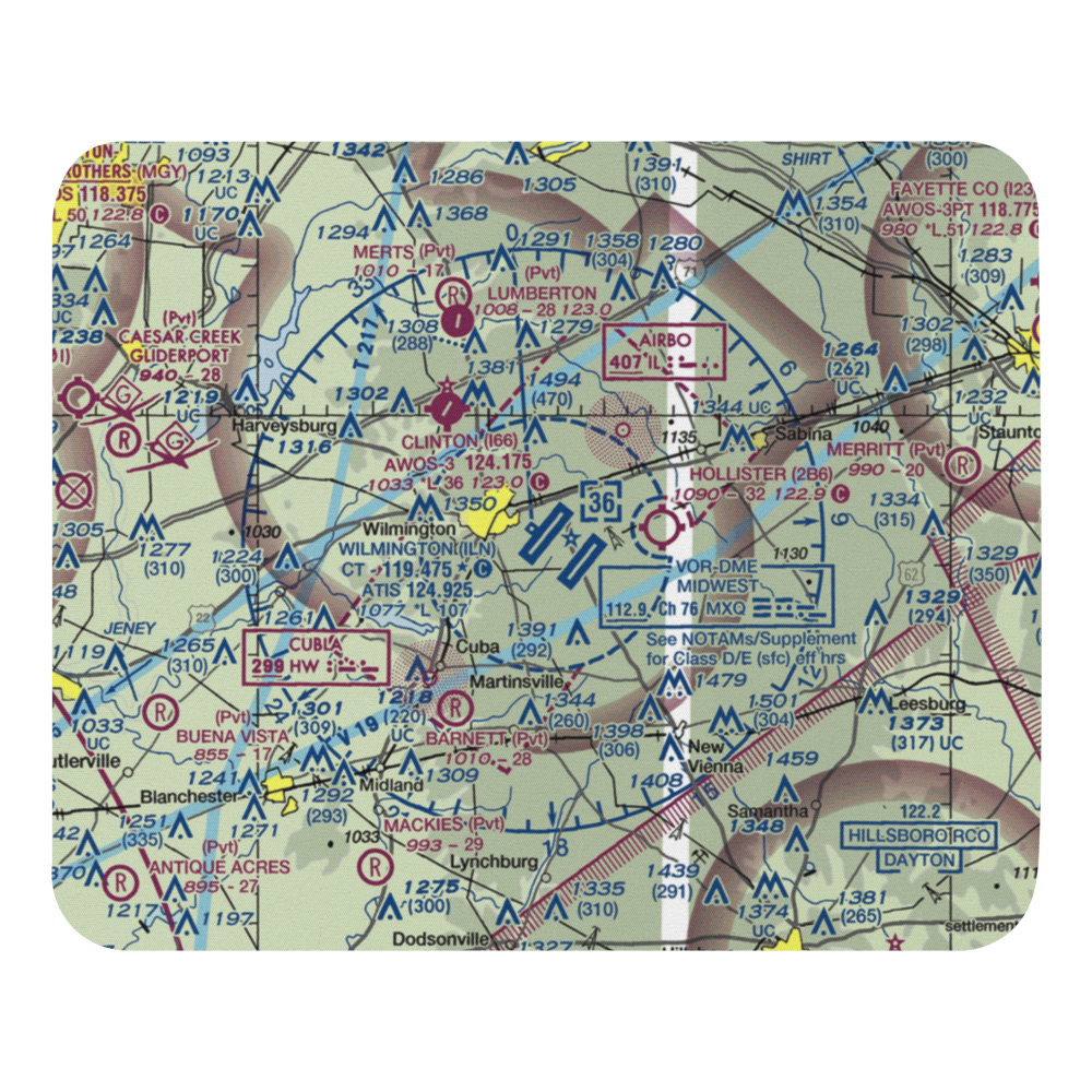 Wilmington Airpark (ILN) VFR Sectional Mouse Pad 