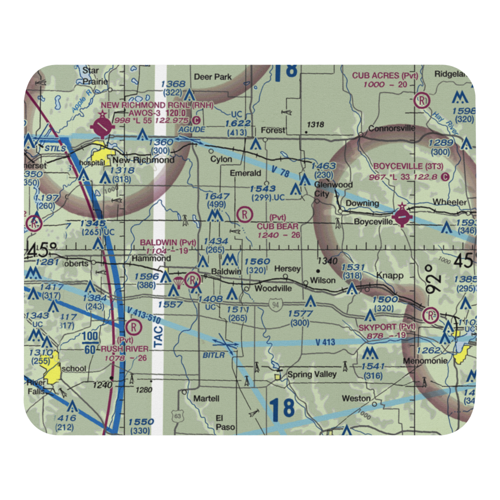 Windsong Farm Airport (45WI) VFR Sectional Mouse Pad 