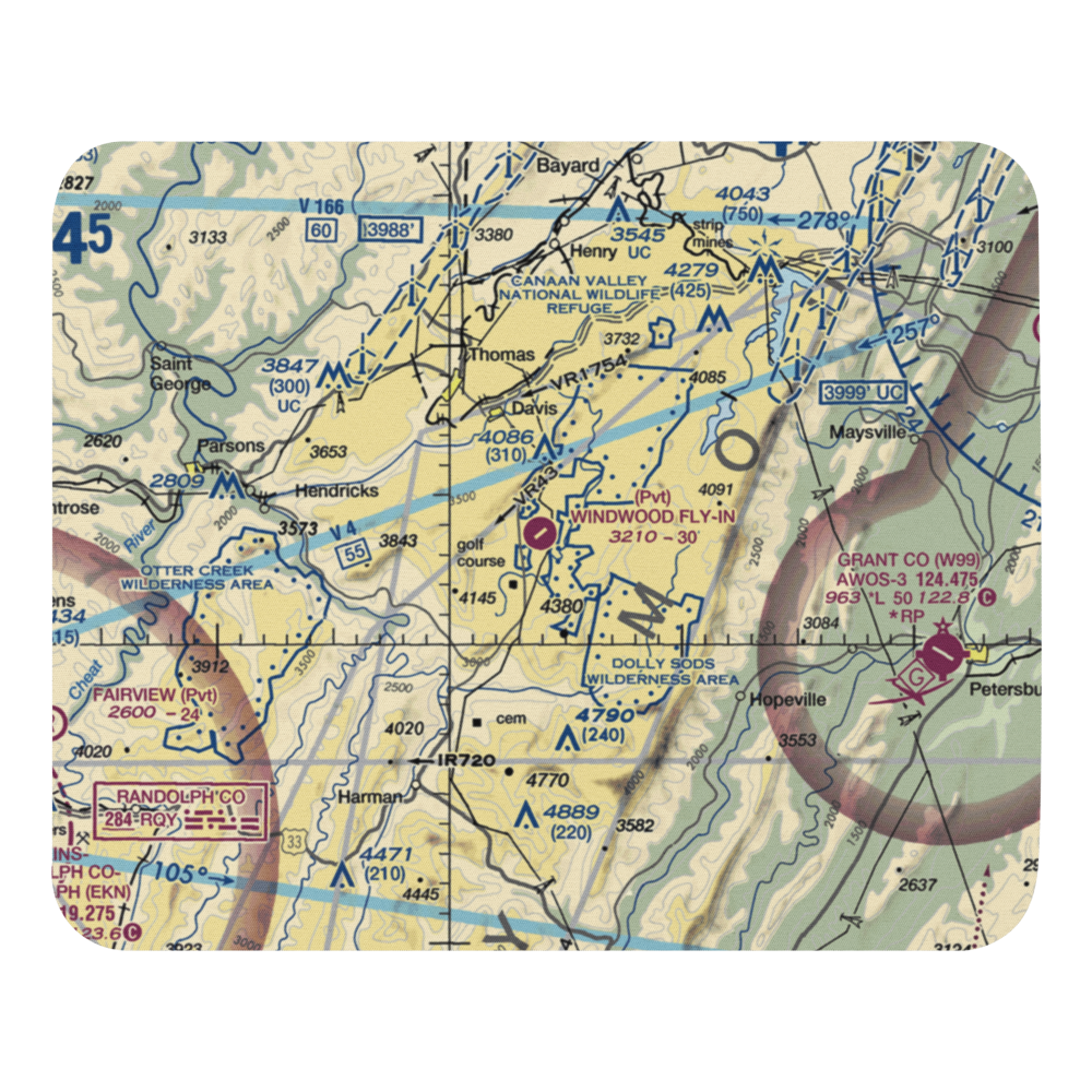 Windwood Fly-In Resort Airport (WV62) VFR Sectional Mouse Pad 