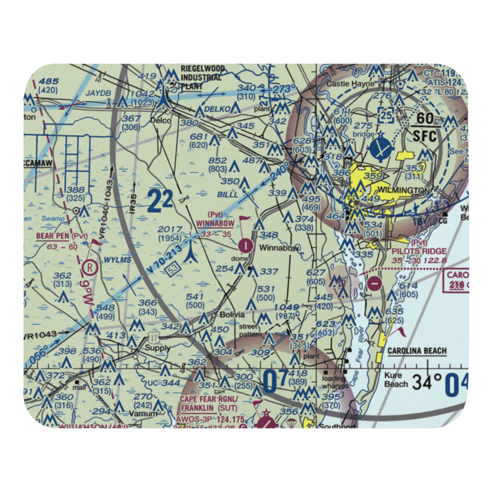 Winnabow Airport (77NC) VFR Sectional Mouse Pad 