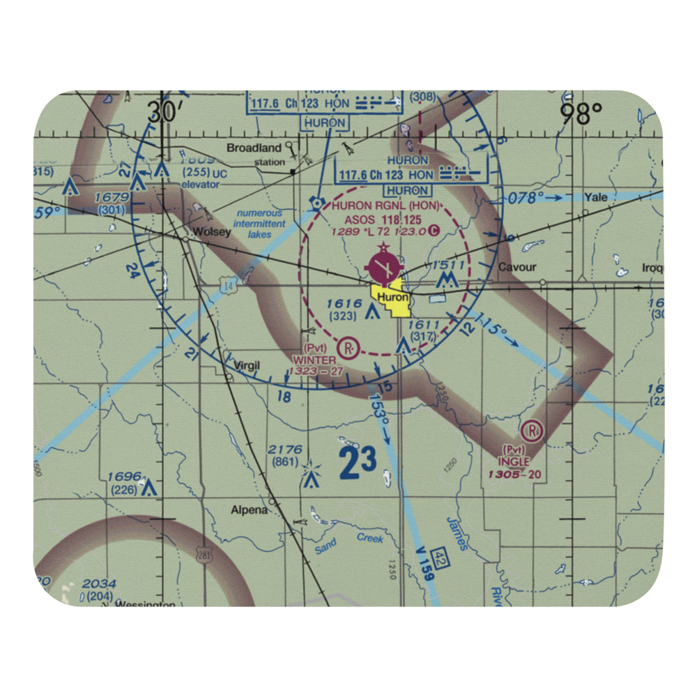 Winter Airfield (SD55) VFR Sectional Mouse Pad 