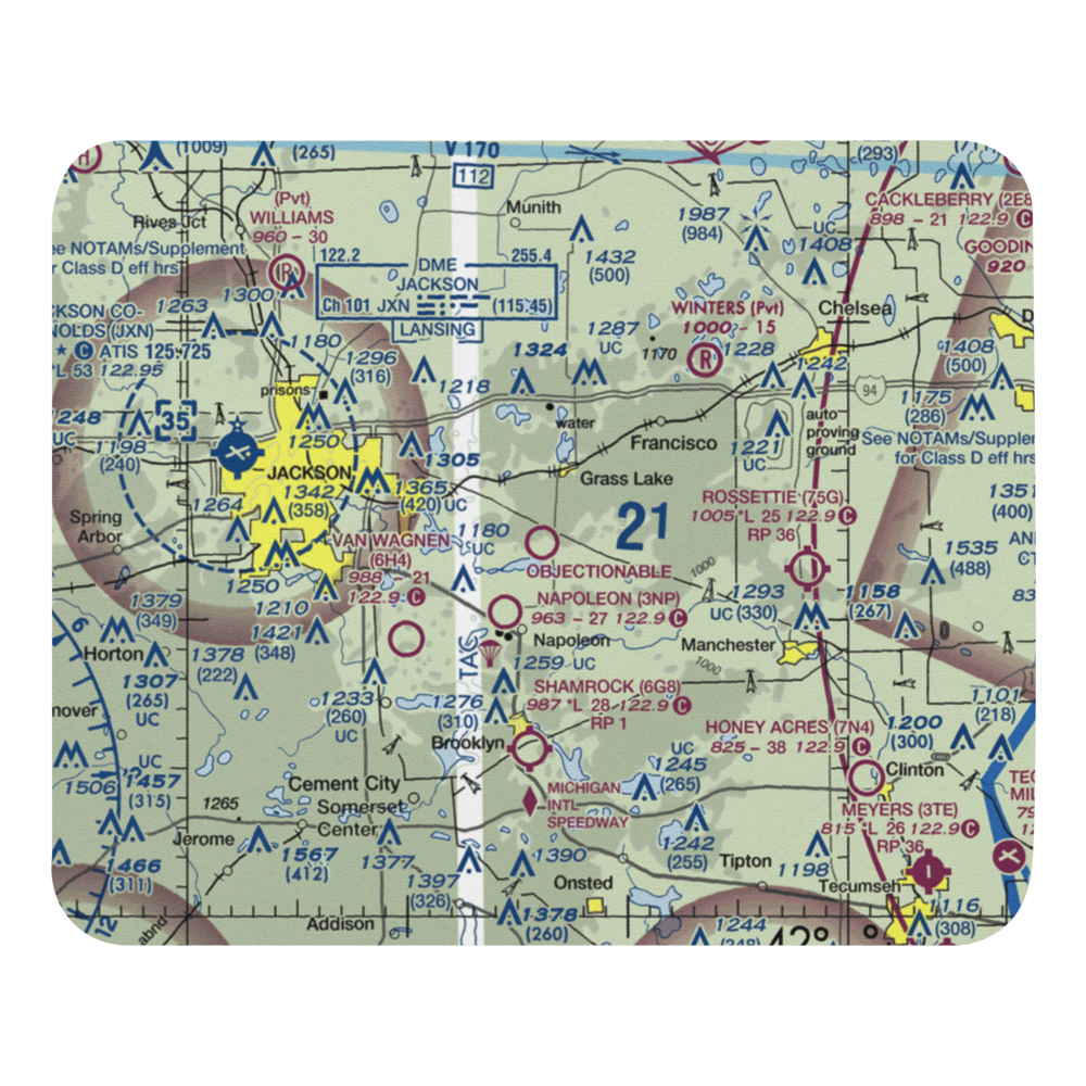 Wolf Lake Airport (26W) VFR Sectional Mouse Pad 