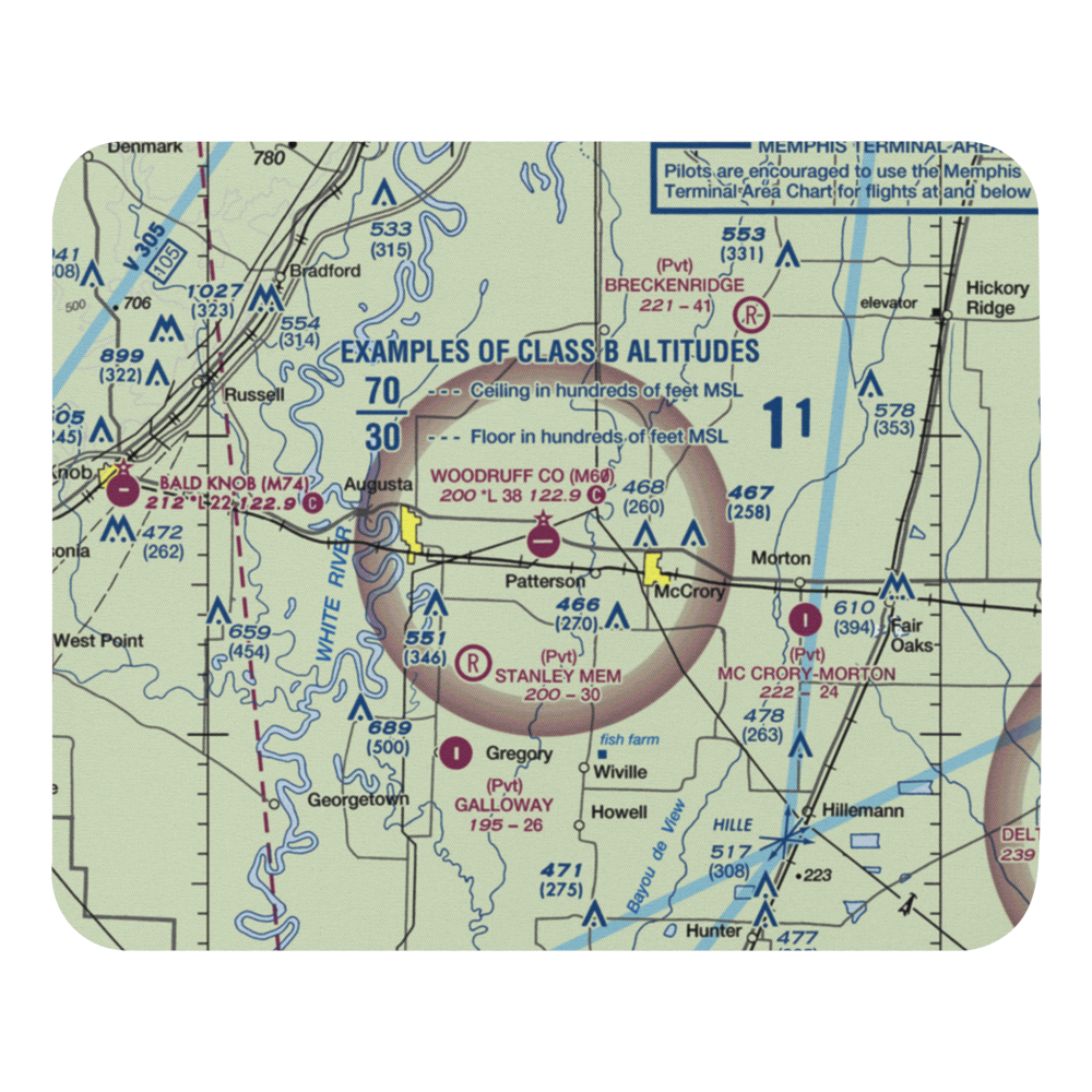 Woodruff County Airport (M60) VFR Sectional Mouse Pad 