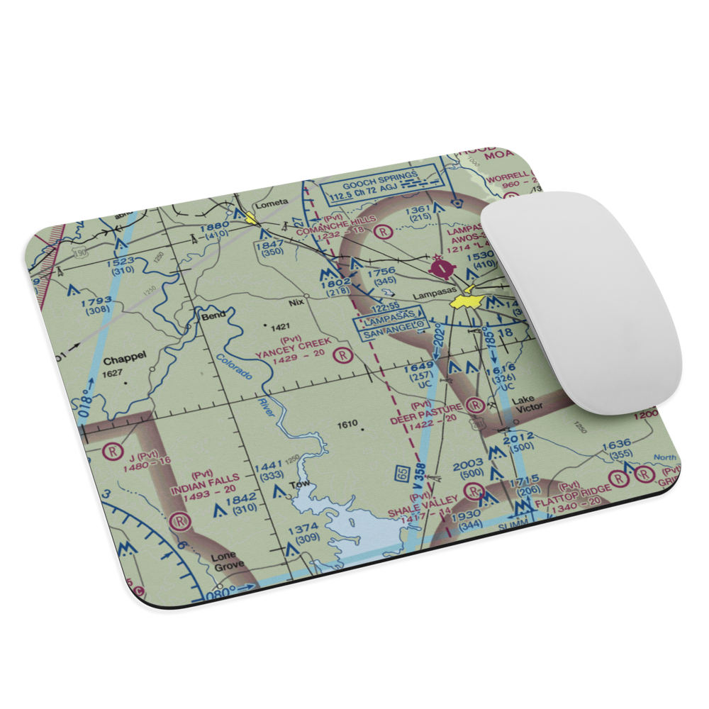 Yancey Creek Ranch Airport (1TX0) VFR Sectional Mouse Pad 