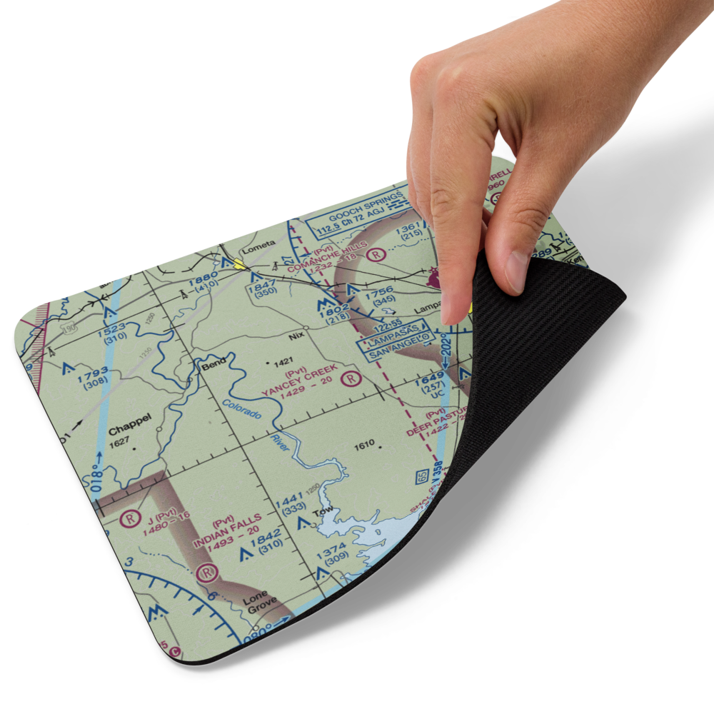 Yancey Creek Ranch Airport (1TX0) VFR Sectional Mouse Pad 