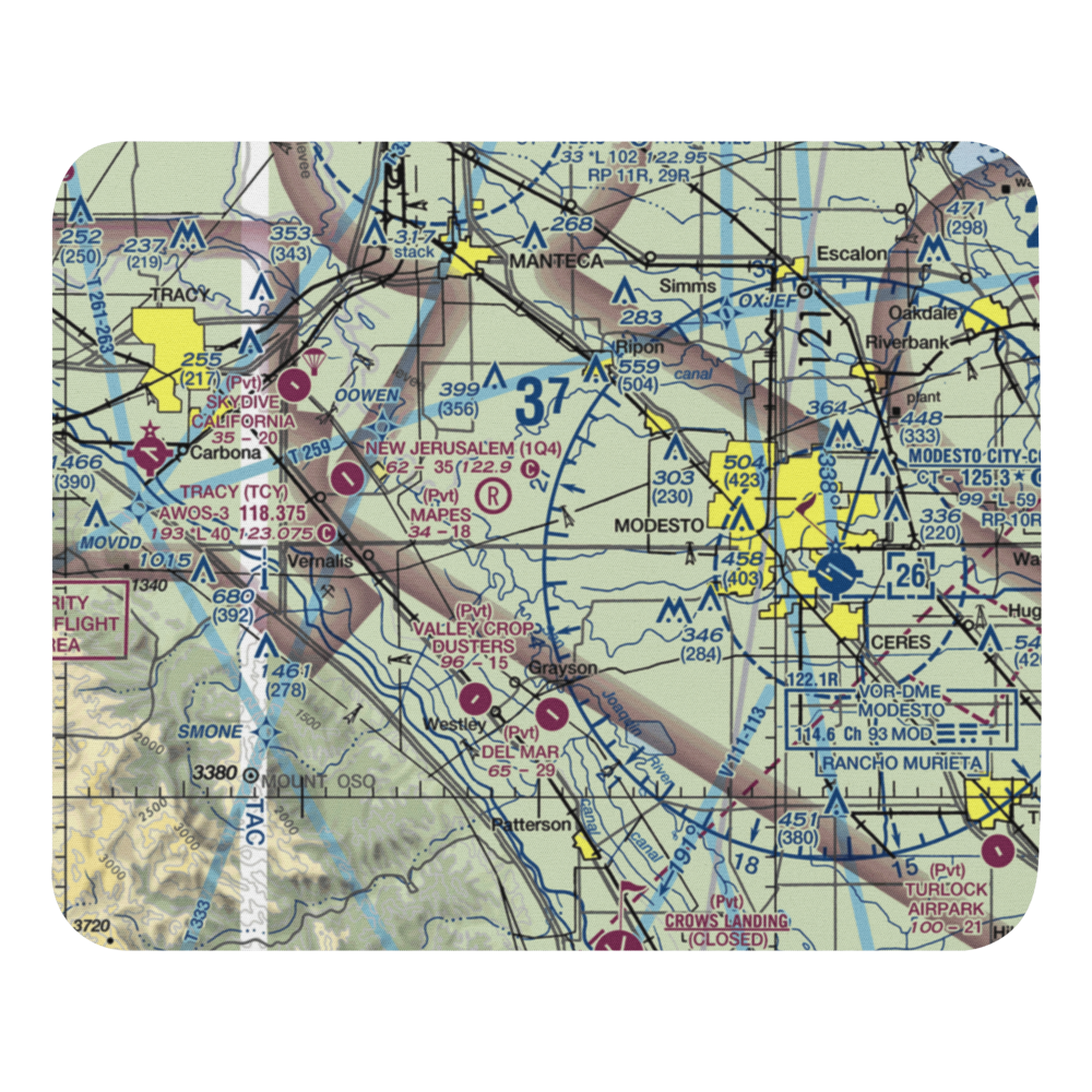 Yandell Ranch Airport (4CA8) VFR Sectional Mouse Pad 