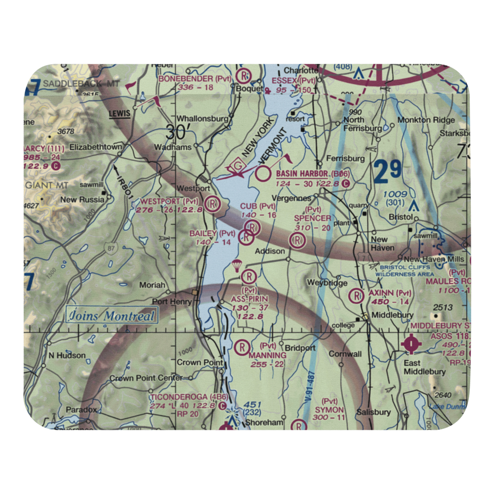 Yankee Kingdom Airport (VT33) VFR Sectional Mouse Pad 