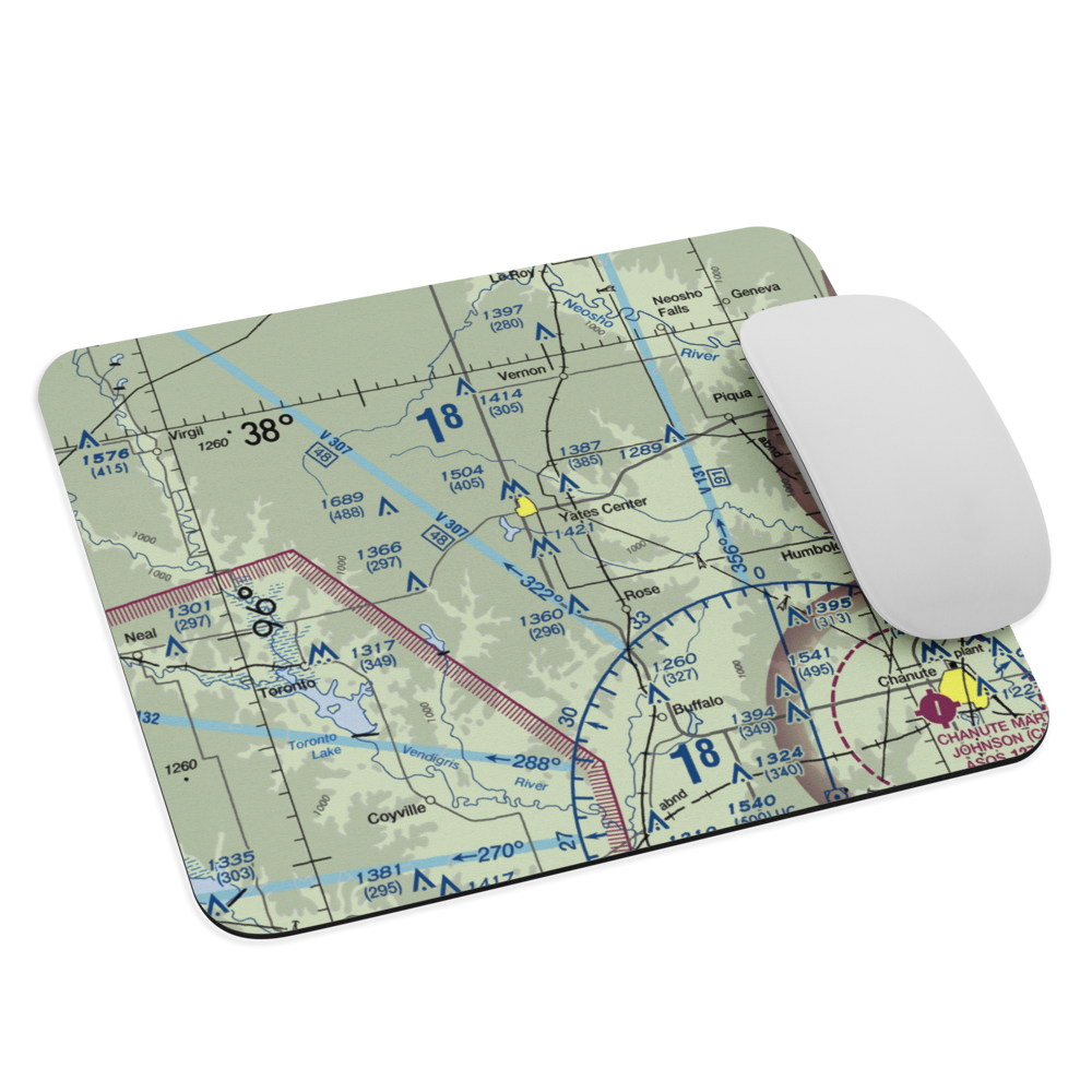 Yates Center Airport (8K5) VFR Sectional Mouse Pad 