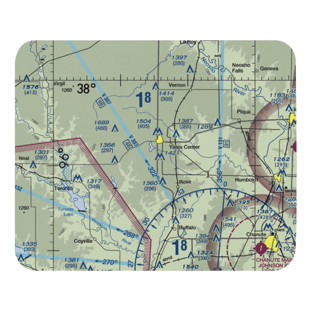Yates Center Airport (8K5) VFR Sectional Mouse Pad 