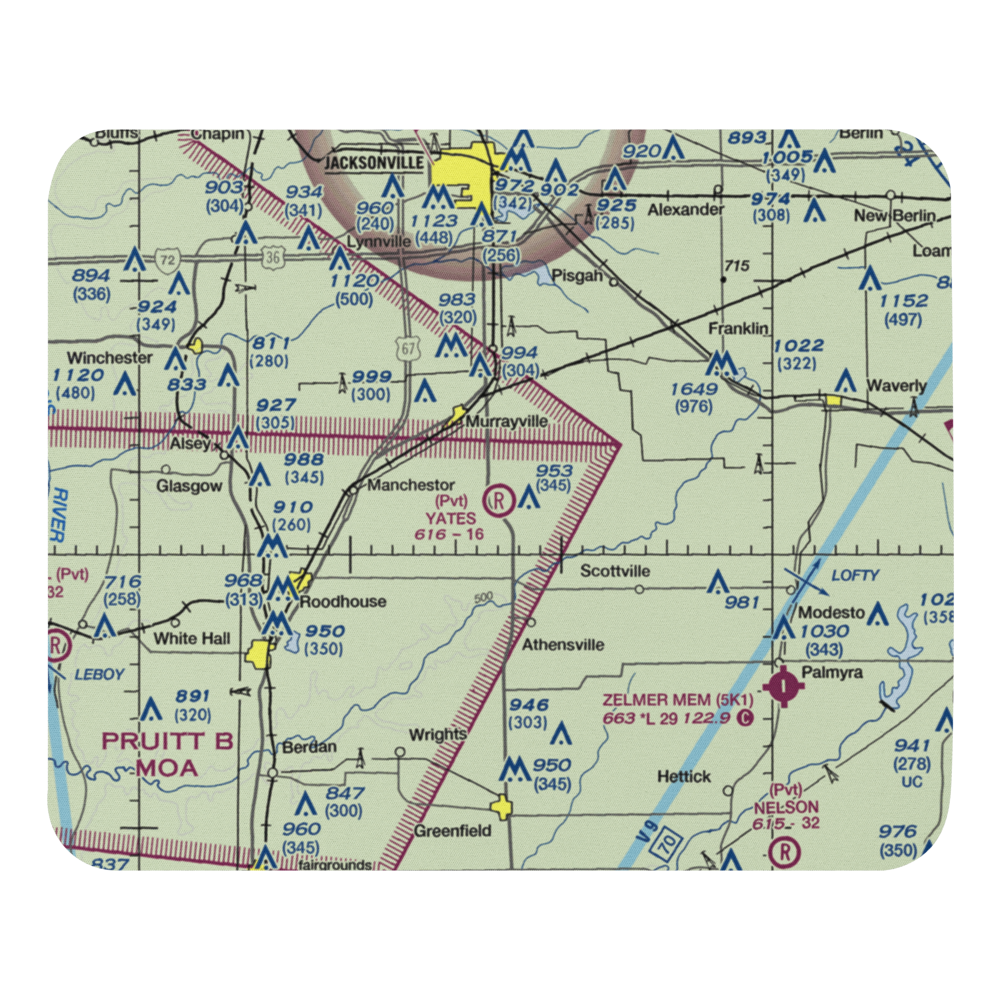 Yates RLA Airport (IL29) VFR Sectional Mouse Pad 