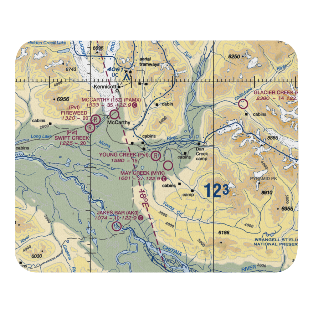 Young Creek Airport (0AK5) VFR Sectional Mouse Pad 