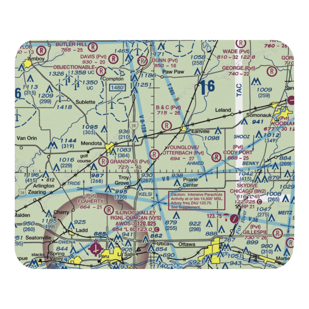 Younglove/Otterbach Airport (IL55) VFR Sectional Mouse Pad 