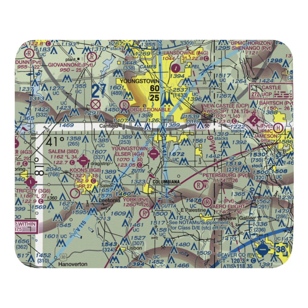 Youngstown Elser Metro Airport (4G4) VFR Sectional Mouse Pad 