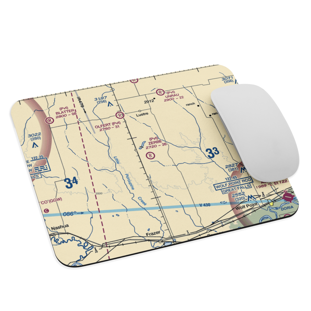 Zerbe Airport (MT51) VFR Sectional Mouse Pad 