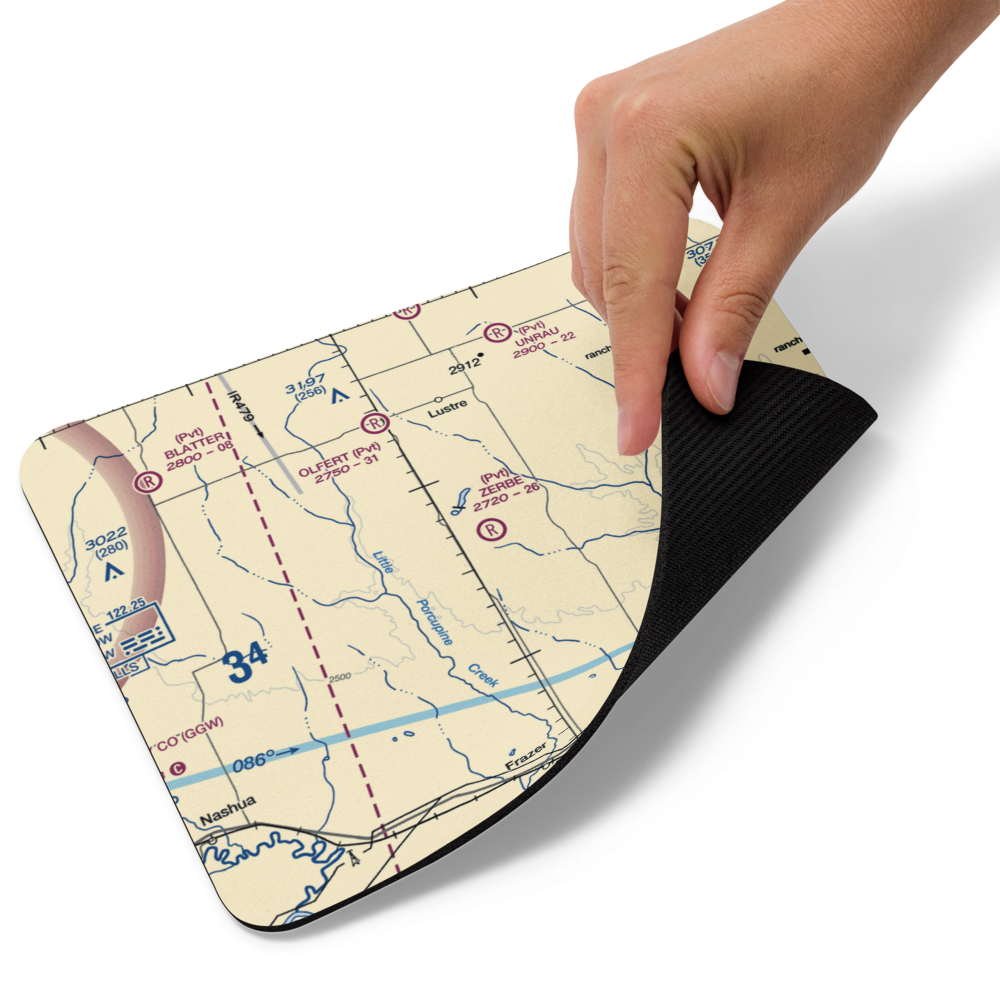 Zerbe Airport (MT51) VFR Sectional Mouse Pad 