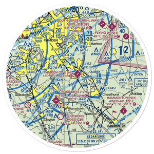 Camden County Airport (19N) VFR Sectional Sticker (30 mile)