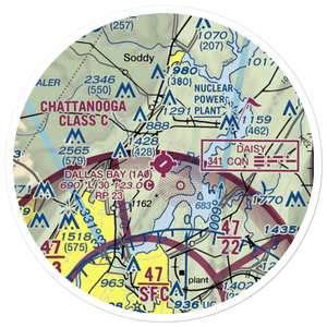 Dallas Bay Sky Park Airport (1A0) VFR Sectional Sticker (20 mile)