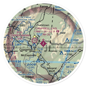 Martin Campbell Field (1A3) VFR Sectional Sticker (20 mile)