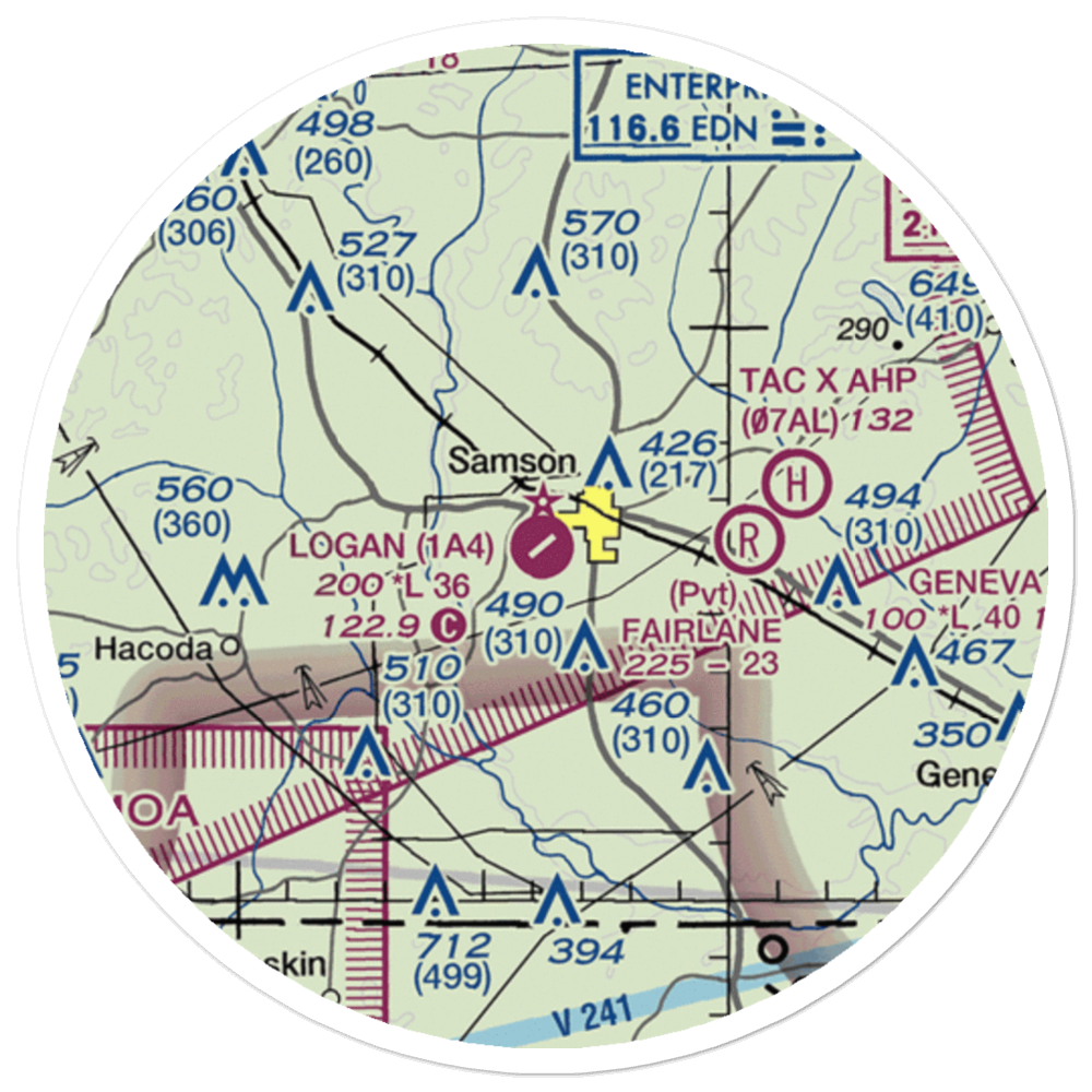 Logan Field (1A4) VFR Sectional Sticker (20 mile) 