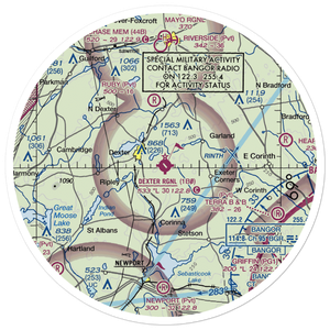 Dexter Regional Airport (1B0) VFR Sectional Sticker (30 mile)