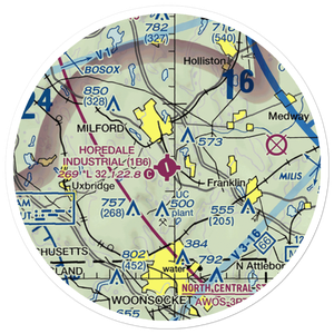 Hopedale Industrial Park Airport (1B6) VFR Sectional Sticker (20 mile)
