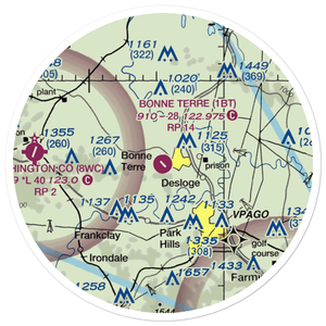 Bonne Terre Municipal Airport (1BT) VFR Sectional Sticker (20 mile)