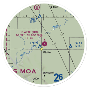 Platte Municipal Airport (1D3) VFR Sectional Sticker (20 mile)