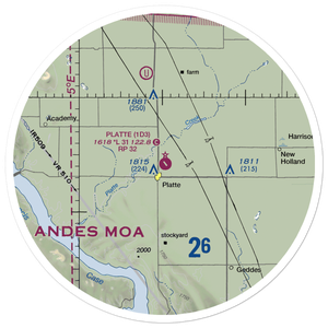 Platte Municipal Airport (1D3) VFR Sectional Sticker (30 mile)