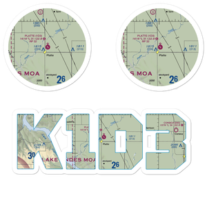 Platte Municipal Airport (1D3) VFR Sectional Sticker Pack