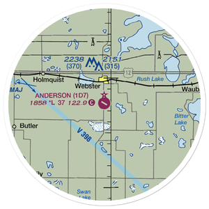 The Sigurd Anderson Airport (1D7) VFR Sectional Sticker (20 mile)