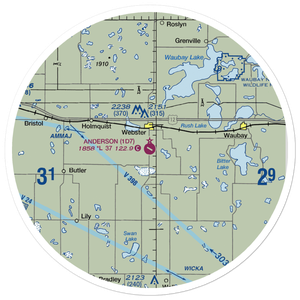 The Sigurd Anderson Airport (1D7) VFR Sectional Sticker (30 mile)