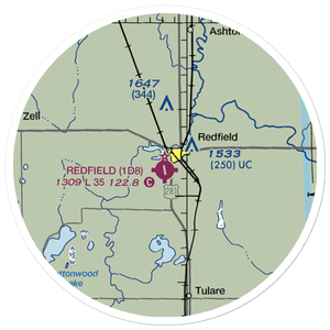 Redfield Municipal Airport (1D8) VFR Sectional Sticker (20 mile)